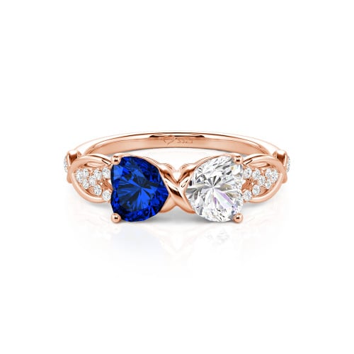 Jeulia Custom Double Heart Infinity Ring Sterling Silver