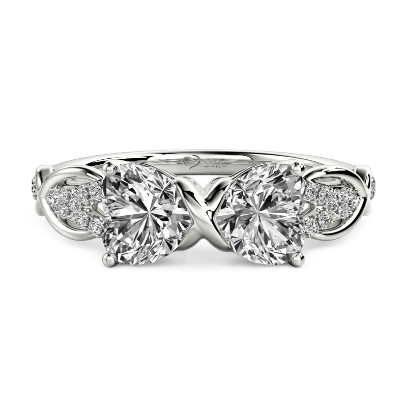 Jeulia Anillo Infinito Doble Corazón Personalizado en Plata Esterlina