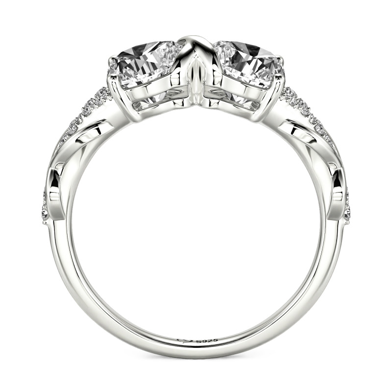 Jeulia Anillo Infinito Doble Corazón Personalizado en Plata Esterlina