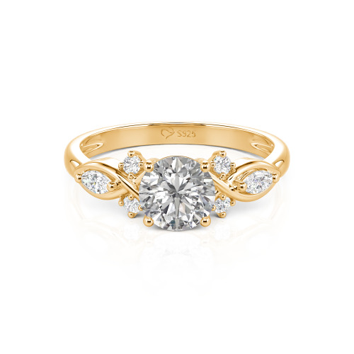 Jeulia 10K/14K/18K Gold Platinum Round Infinity Engagement Ring