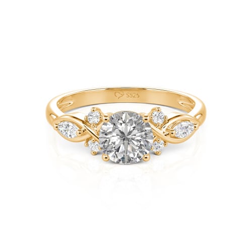Jeulia 10K/14K/18K Gold Platinum Round Infinity Engagement Ring