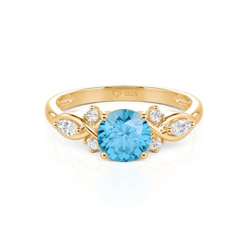 Jeulia 10K/14K/18K Gold Platinum Round Infinity Engagement Ring