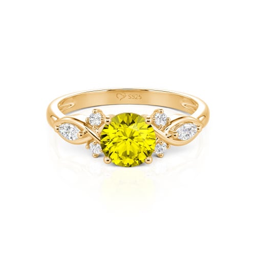 Jeulia 10K/14K/18K Gold Platinum Round Infinity Engagement Ring