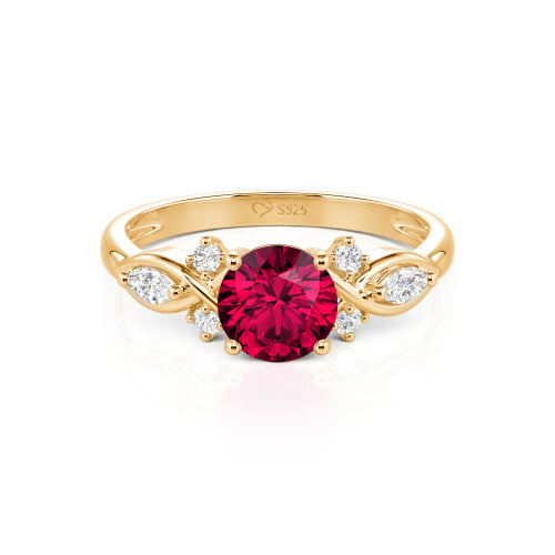 Jeulia 10K/14K/18K Gold Platinum Round Infinity Engagement Ring