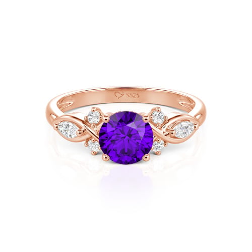 Jeulia 10K/14K/18K Gold Platinum Round Infinity Engagement Ring