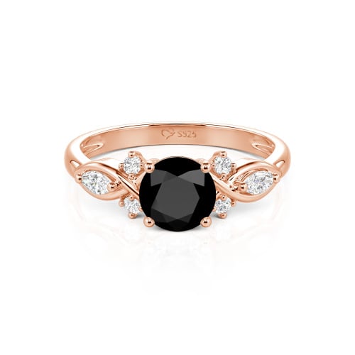 Jeulia 10K/14K/18K Gold Platinum Round Infinity Engagement Ring