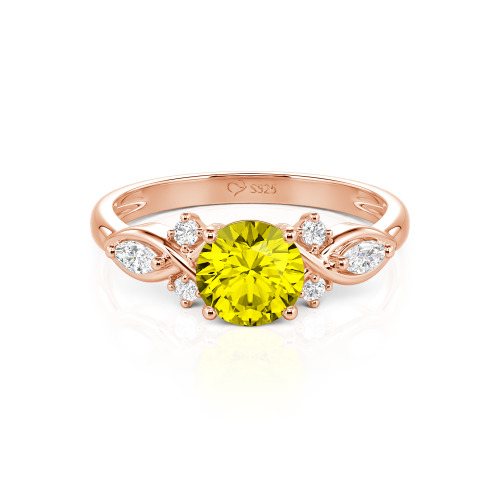 Jeulia 10K/14K/18K Gold Platinum Round Infinity Engagement Ring