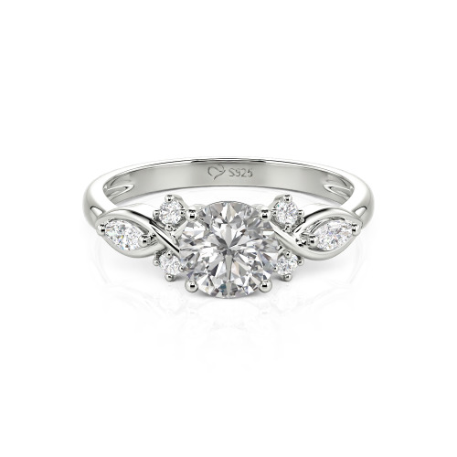 Jeulia 10K/14K/18K Gold Platinum Round Infinity Engagement Ring