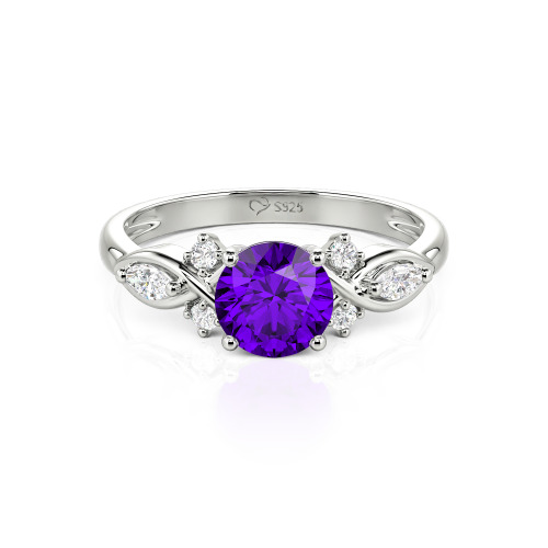 Jeulia 10K/14K/18K Gold Platinum Round Infinity Engagement Ring