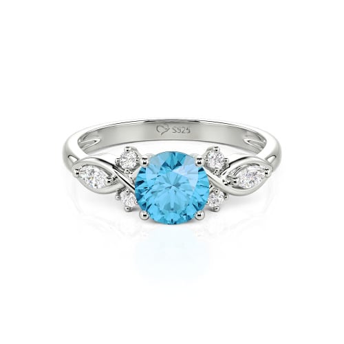 Jeulia 10K/14K/18K Gold Platinum Round Infinity Engagement Ring