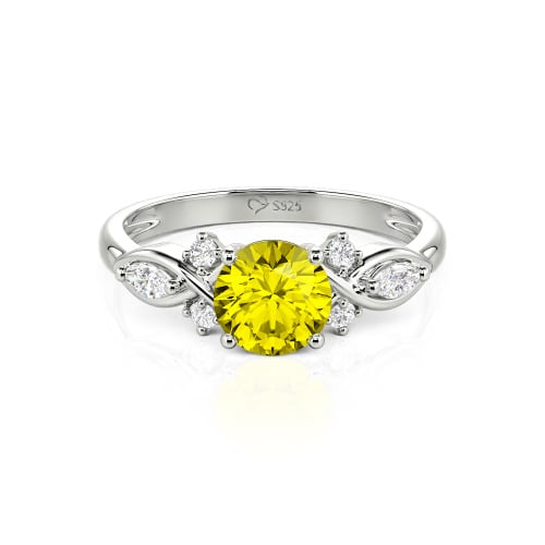 Jeulia 10K/14K/18K Gold Platinum Round Infinity Engagement Ring