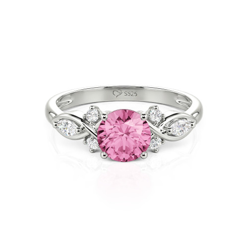 Jeulia 10K/14K/18K Gold Platinum Round Infinity Engagement Ring