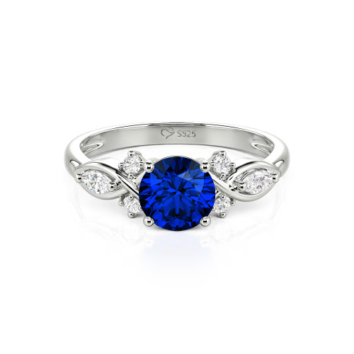 Jeulia 10K/14K/18K Gold Platinum Round Infinity Engagement Ring