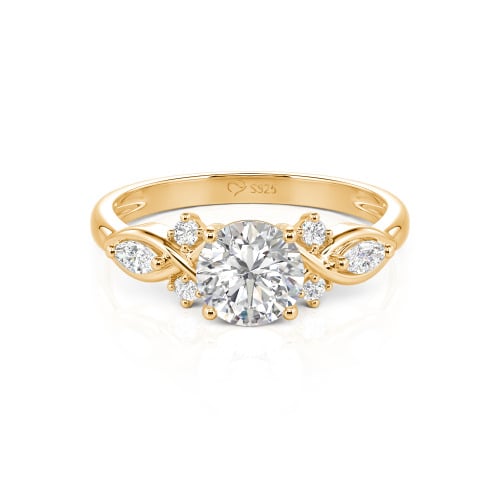 Jeulia 10K/14K/18K Gold Platinum Round Infinity Engagement Ring