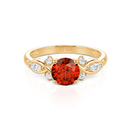 Jeulia 10K/14K/18K Gold Platinum Round Infinity Engagement Ring