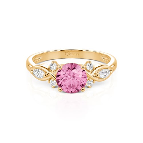Jeulia 10K/14K/18K Gold Platinum Round Infinity Engagement Ring