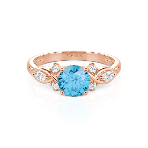 Jeulia 10K/14K/18K Gold Platinum Round Infinity Engagement Ring