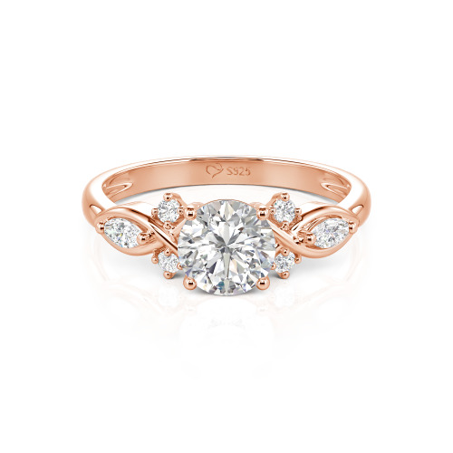 Jeulia 10K/14K/18K Gold Platinum Round Infinity Engagement Ring