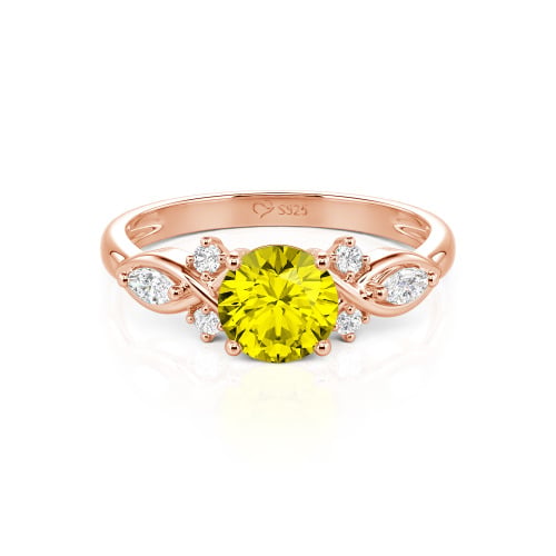 Jeulia 10K/14K/18K Gold Platinum Round Infinity Engagement Ring