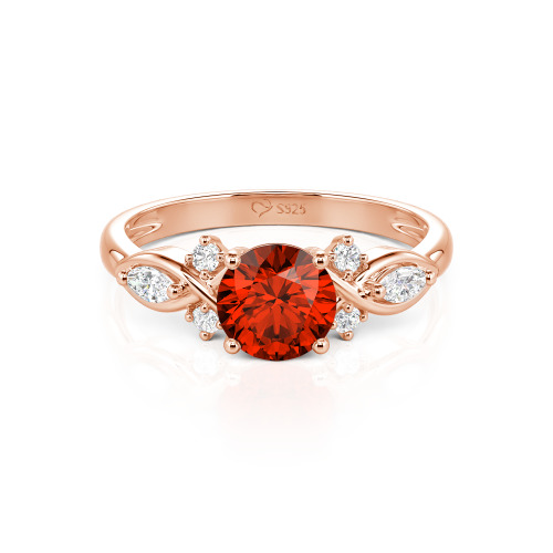 Jeulia 10K/14K/18K Gold Platinum Round Infinity Engagement Ring