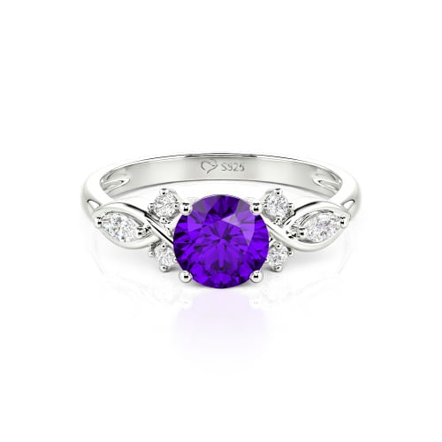 Jeulia 10K/14K/18K Gold Platinum Round Infinity Engagement Ring