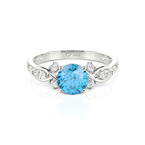 Jeulia 10K/14K/18K Gold Platinum Round Infinity Engagement Ring