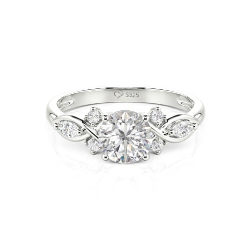 Jeulia 10K/14K/18K Gold Platinum Round Infinity Engagement Ring