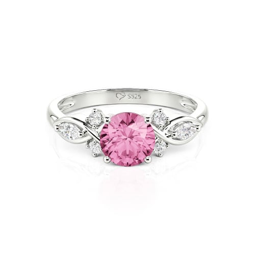 Jeulia 10K/14K/18K Gold Platinum Round Infinity Engagement Ring