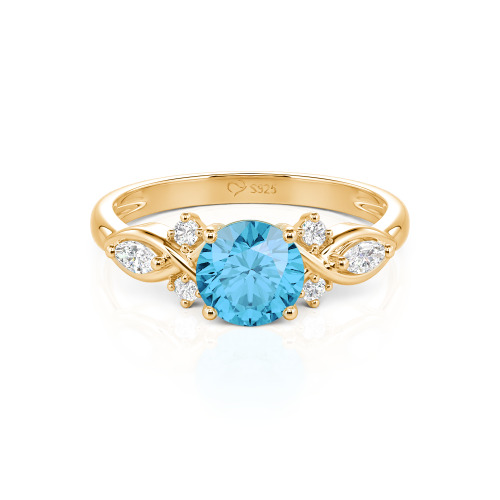 Jeulia 10K/14K/18K Gold Platinum Round Infinity Engagement Ring