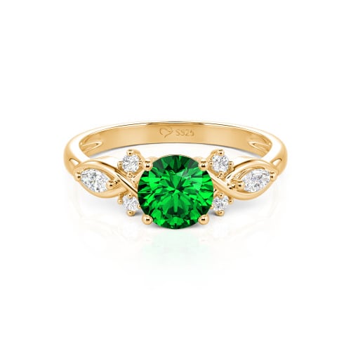 Jeulia 10K/14K/18K Gold Platinum Round Infinity Engagement Ring