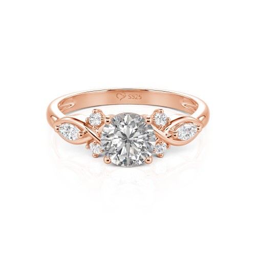 Jeulia 10K/14K/18K Gold Platinum Round Infinity Engagement Ring