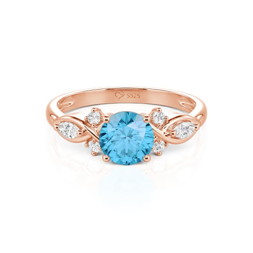 Jeulia 10K/14K/18K Gold Platinum Round Infinity Engagement Ring