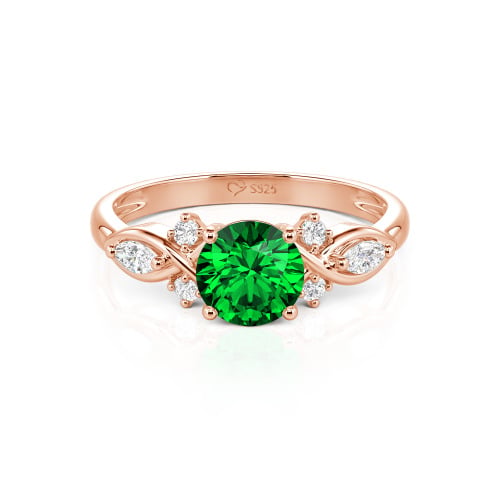 Jeulia 10K/14K/18K Gold Platinum Round Infinity Engagement Ring
