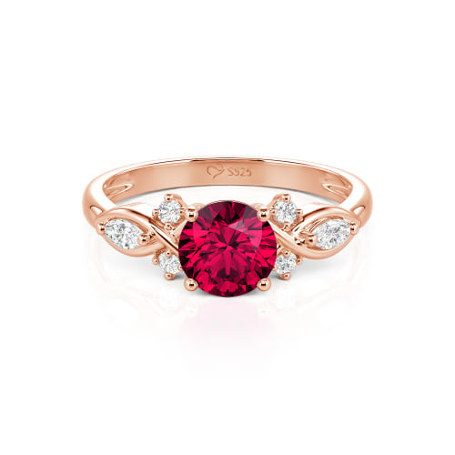 Jeulia 10K/14K/18K Gold Platinum Round Infinity Engagement Ring