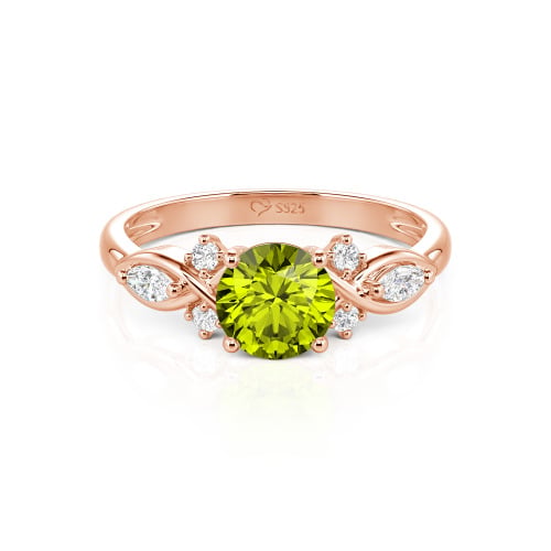Jeulia 10K/14K/18K Gold Platinum Round Infinity Engagement Ring