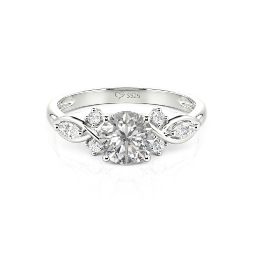 Jeulia 10K/14K/18K Gold Platinum Round Infinity Engagement Ring