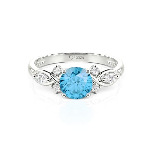 Jeulia 10K/14K/18K Gold Platinum Round Infinity Engagement Ring