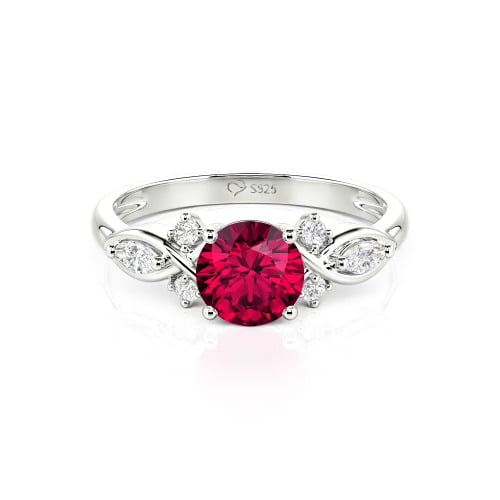 Jeulia 10K/14K/18K Gold Platinum Round Infinity Engagement Ring
