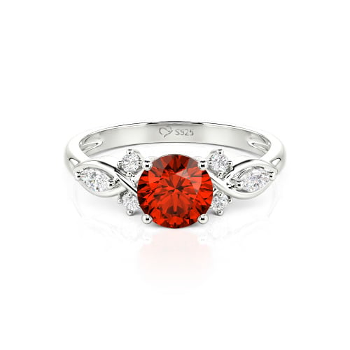 Jeulia 10K/14K/18K Gold Platinum Round Infinity Engagement Ring