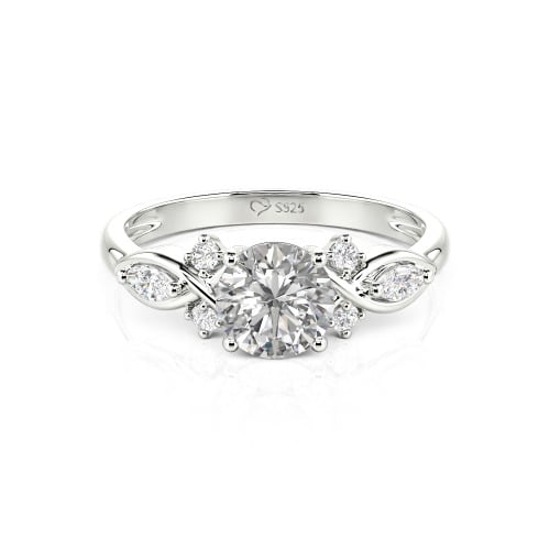 Jeulia 10K/14K/18K Gold Platinum Round Infinity Engagement Ring