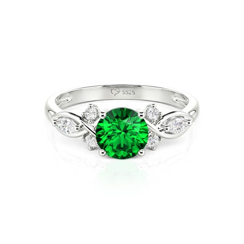 Jeulia 10K/14K/18K Gold Platinum Round Infinity Engagement Ring