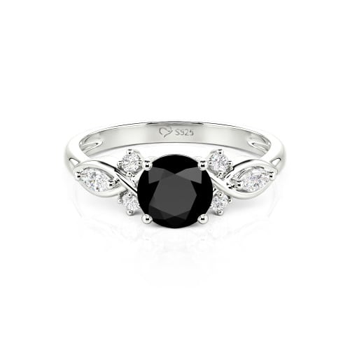 Jeulia 10K/14K/18K Gold Platinum Round Infinity Engagement Ring