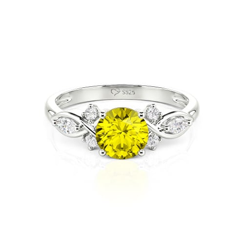 Jeulia 10K/14K/18K Gold Platinum Round Infinity Engagement Ring