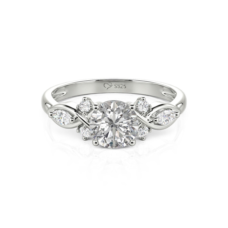 Jeulia 10K/14K/18K Gold Platinum Round Infinity Engagement Ring