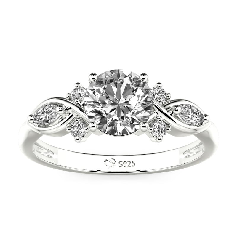 Jeulia Bague de Fiançailles Ronde Infini en Or 10K/14K/18K et Platine