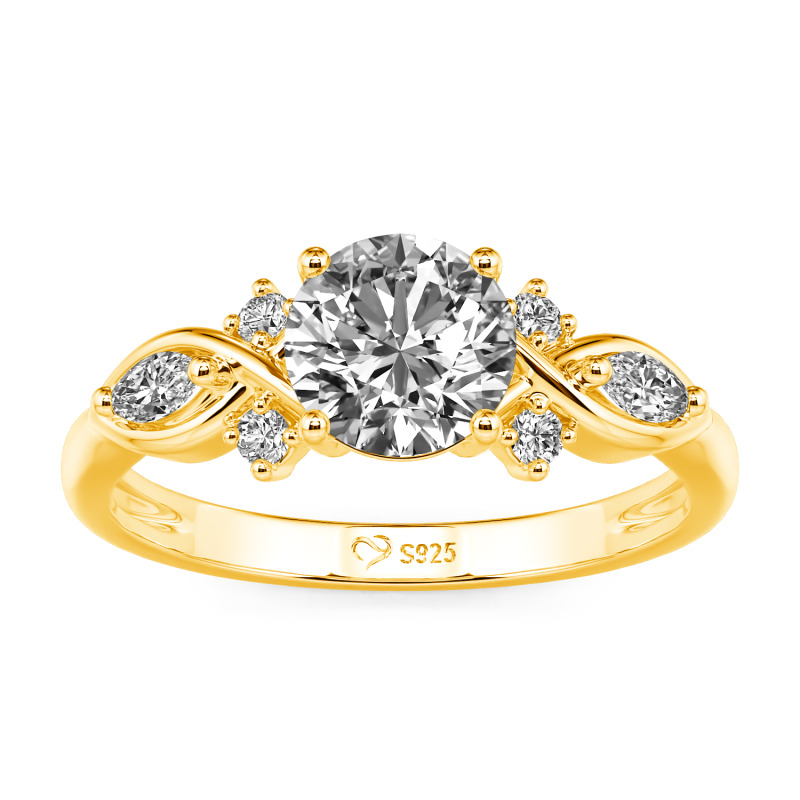 Jeulia Anillo de Compromiso Redondo Infinito en Oro 10K/14K/18K y Platino