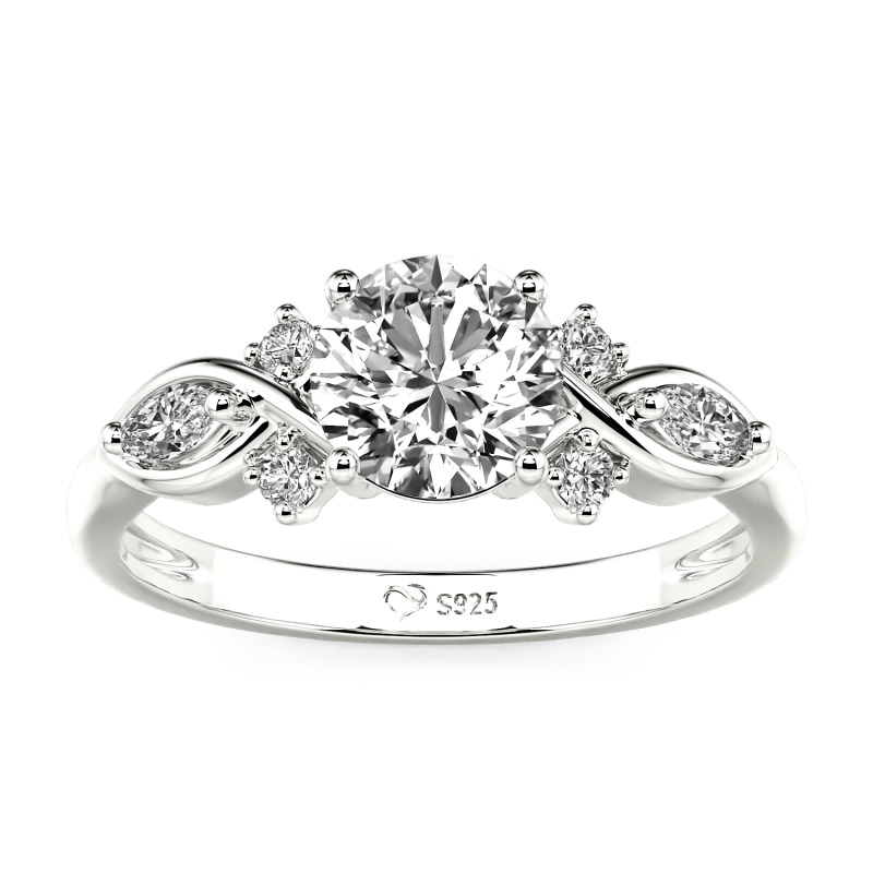 Jeulia 10K/14K/18K Gold Platinum Round Infinity Engagement Ring