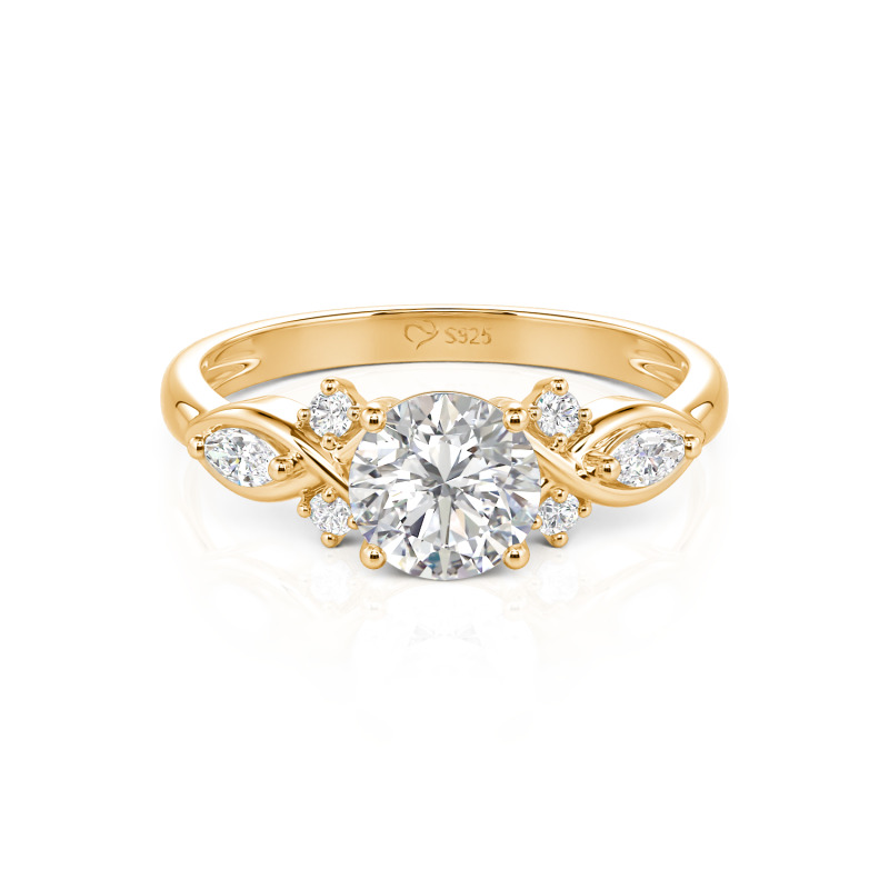 Jeulia 10K/14K/18K Gold Platinum Round Infinity Engagement Ring