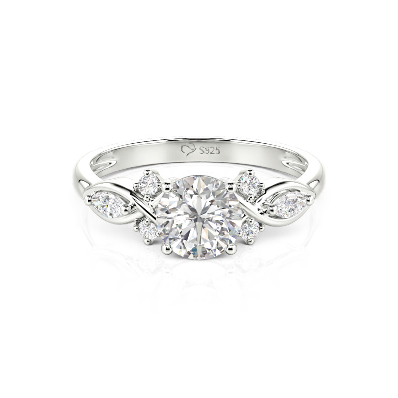 Jeulia 10K/14K/18K Gold Platinum Round Infinity Engagement Ring