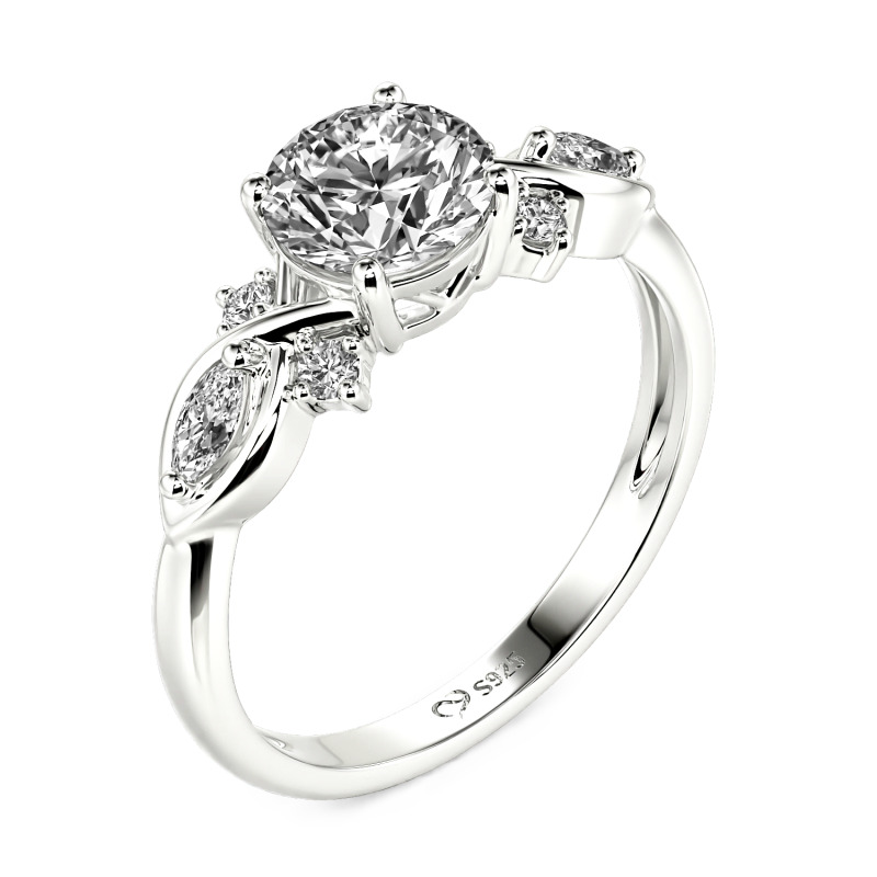 Jeulia Bague de Fiançailles Ronde Infini en Or 10K/14K/18K et Platine